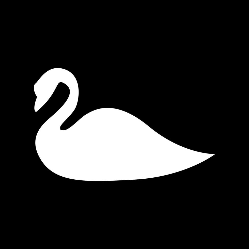 icono de color blanco cisne. vector