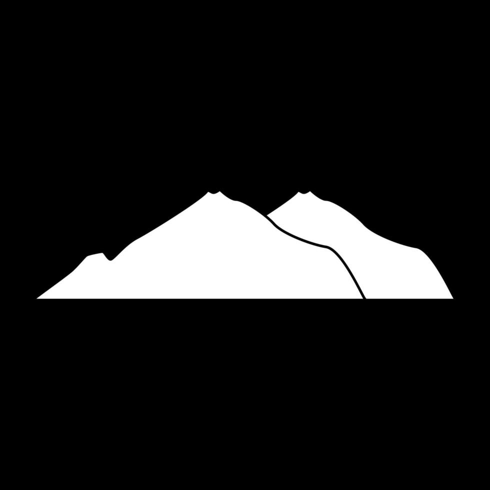 Mountain white color icon . vector