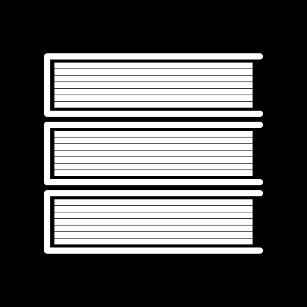 Horizontal stack of books white color icon . vector