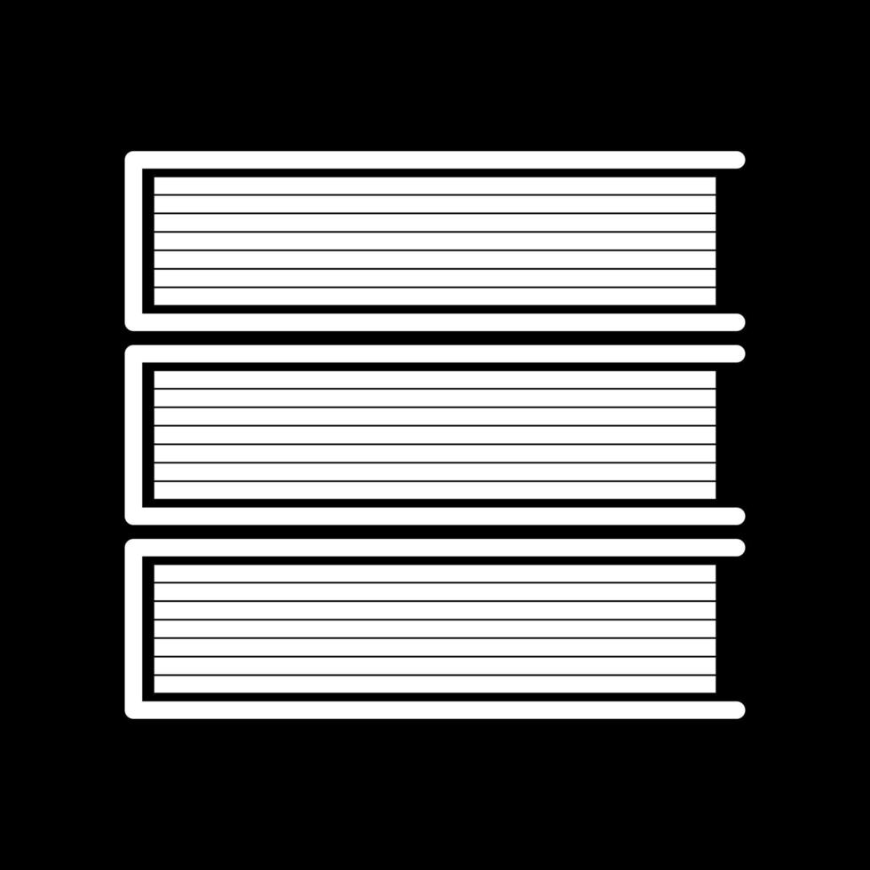 Horizontal stack of books white color icon . vector