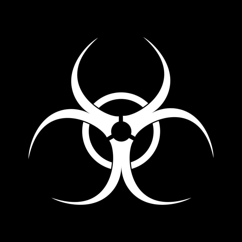 Biological danger white color icon . vector