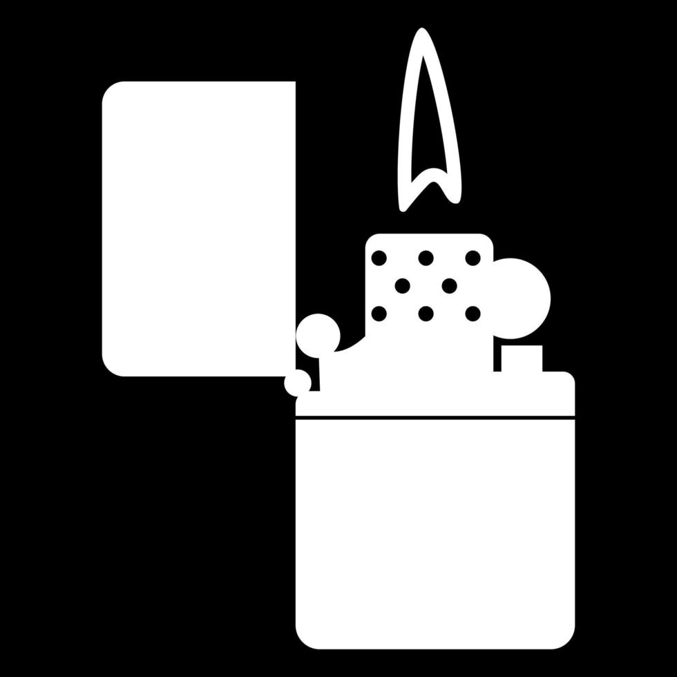 Cigarette lighter white color icon . vector
