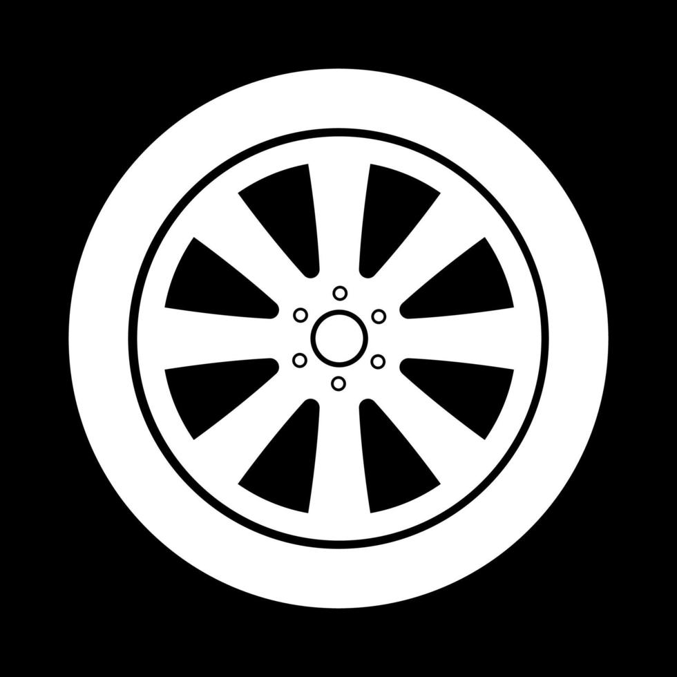 rueda de coche es icono. vector