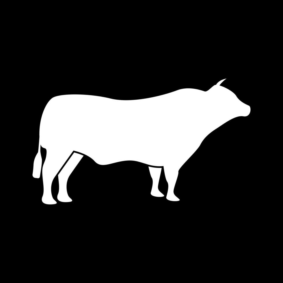 Bull it is white icon . vector