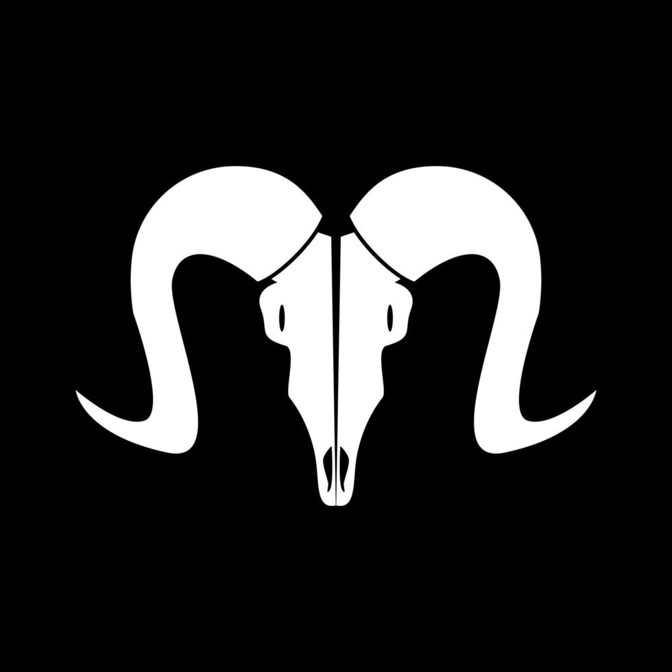 Goat head skull it is white icon . vector
