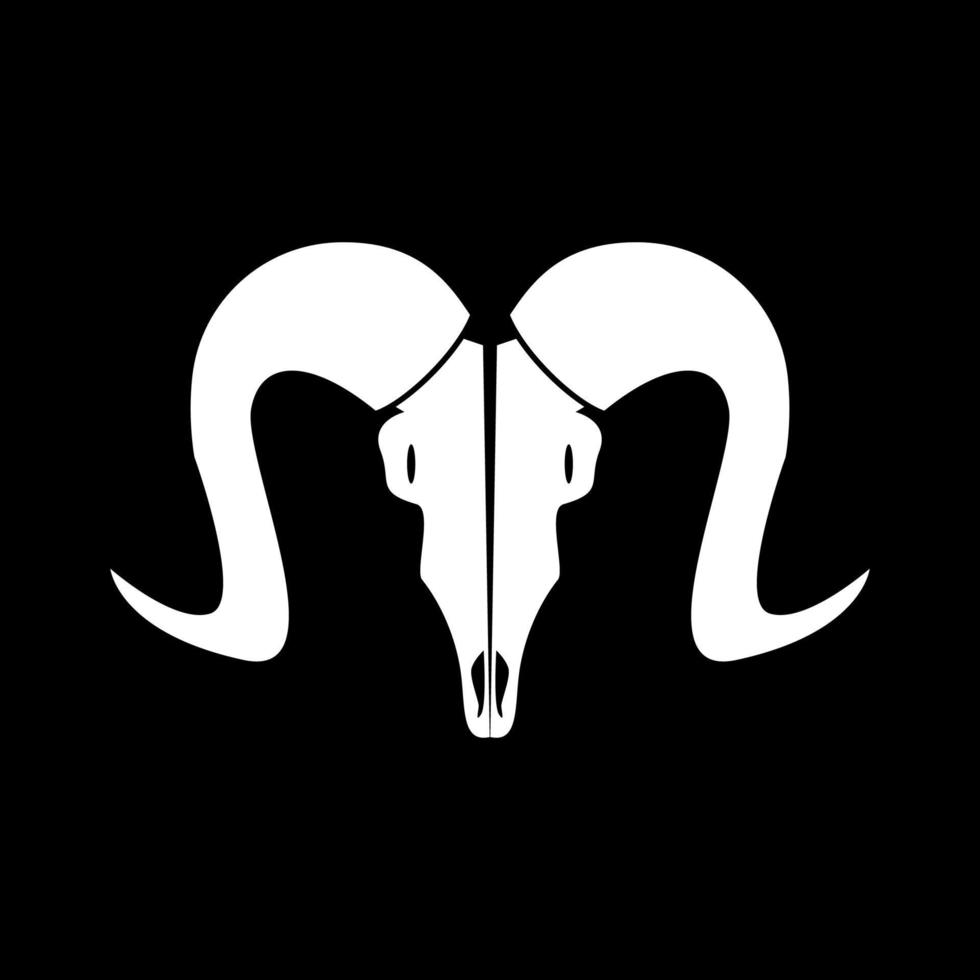 Goat head skull it is white icon . vector