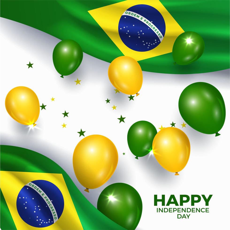 día de la independencia de brasil pósters vector