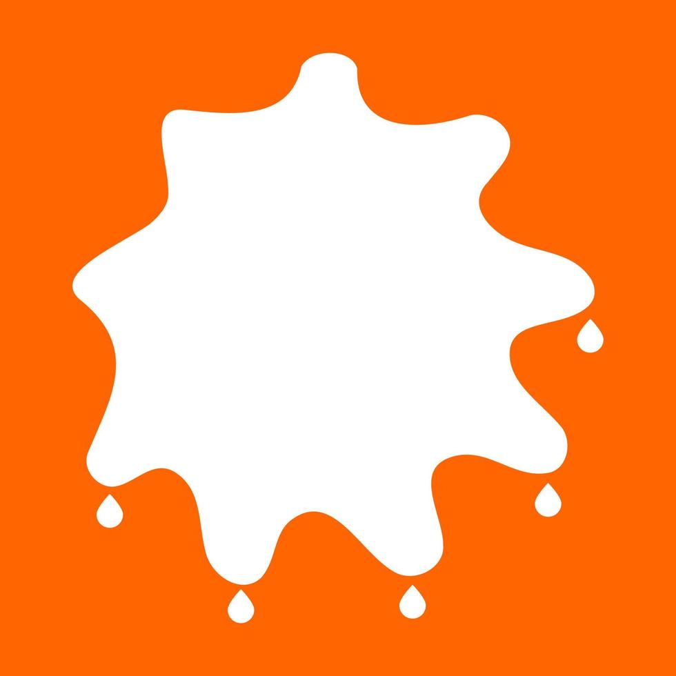 Abstract ink blot white icon . vector