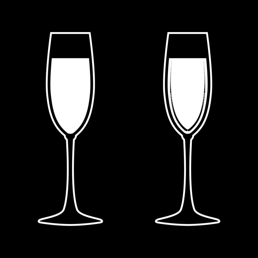 Glass of champagne white color icon . vector
