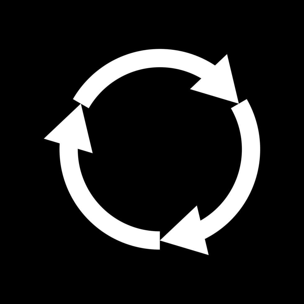 Three circle arrows it is white icon . vector