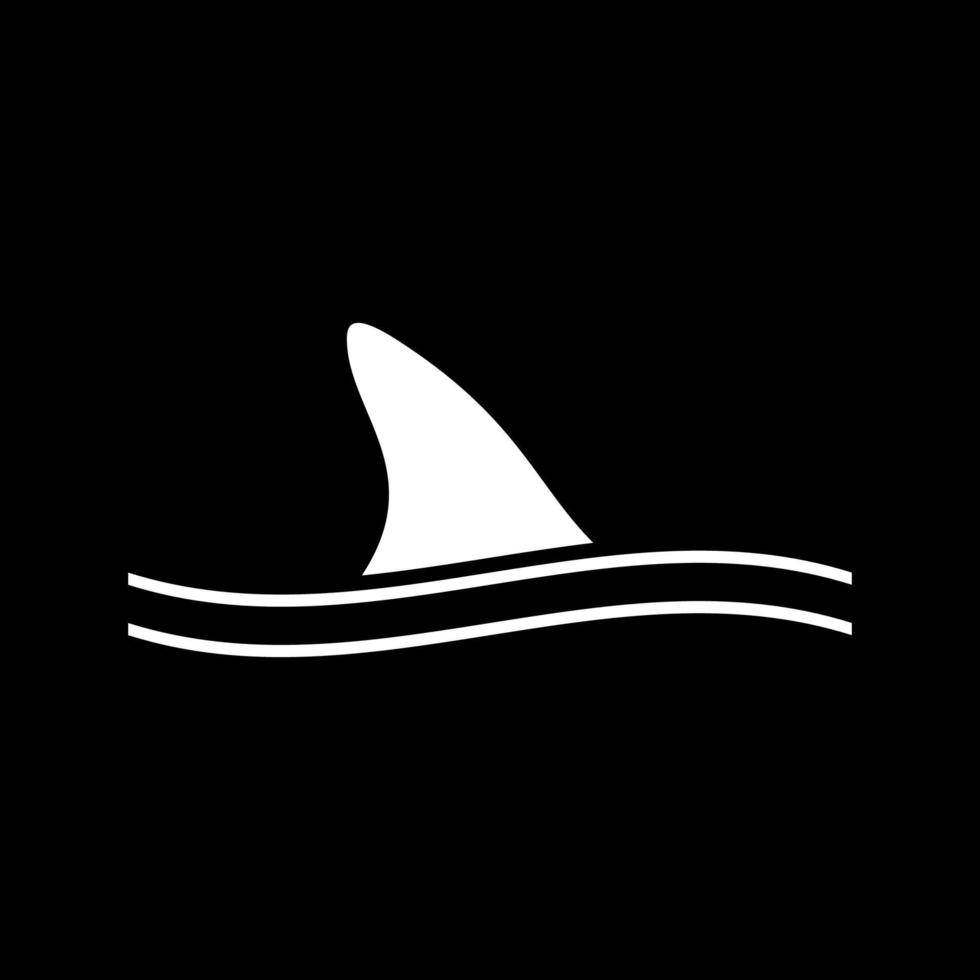 Fin of shark it is white icon . vector