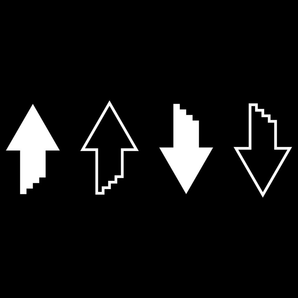 Two arrows with sumulation 3d effect for upload and download icon set white color illustration flat style simple image vector