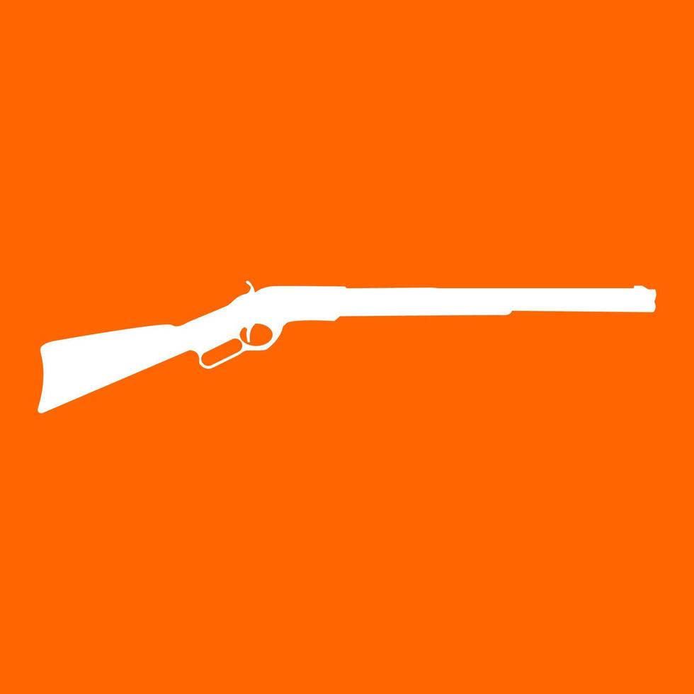 icono de rifle blanco. vector