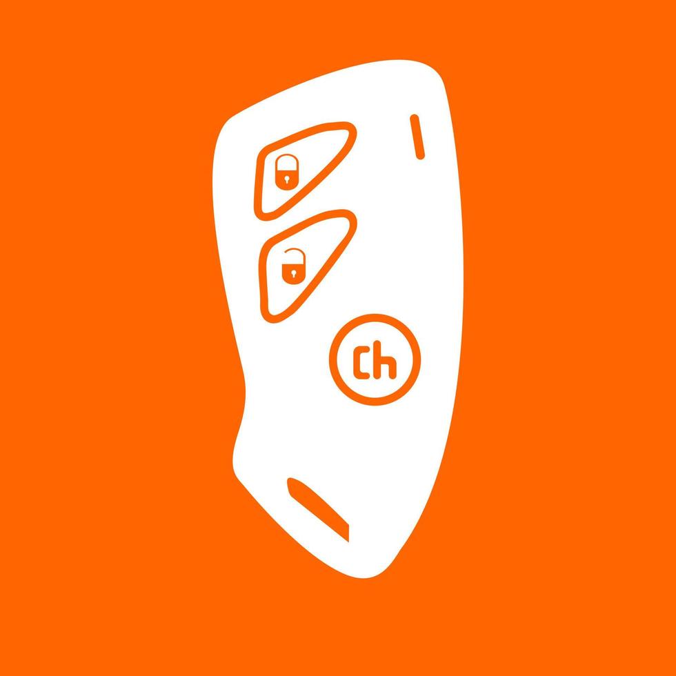 Car key and of the alarm system white icon . vector