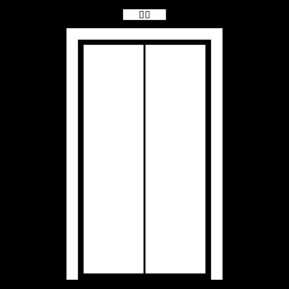 Elevator doors white color icon . vector
