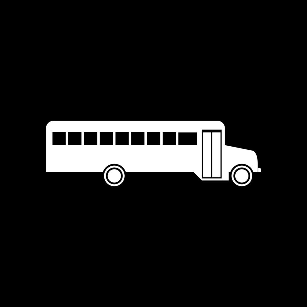autobús escolar es icono blanco. vector