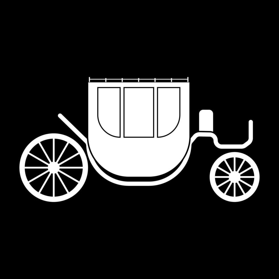 Carriage it is white icon . vector