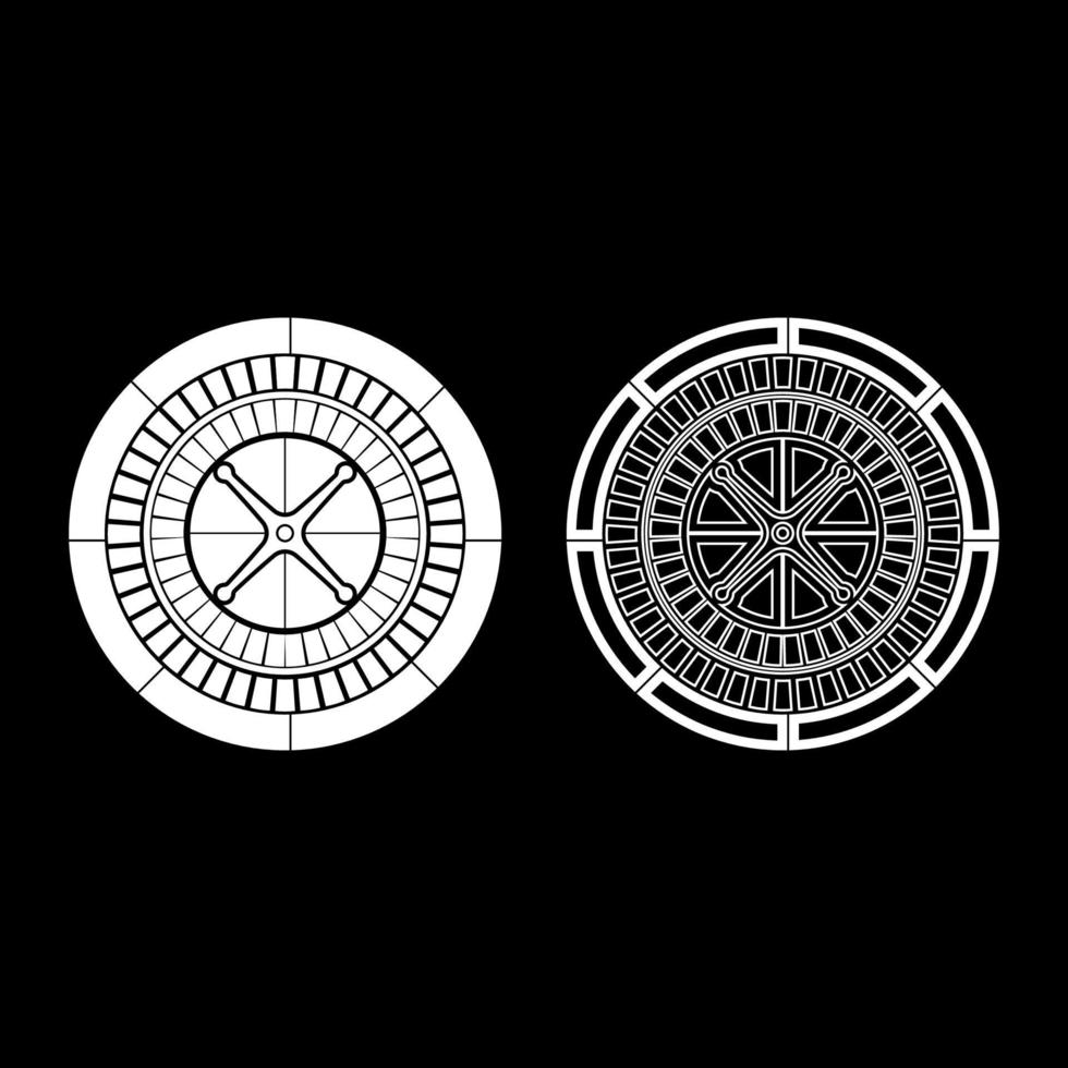 conjunto de iconos de ruleta ilustración de color blanco estilo plano imagen simple vector