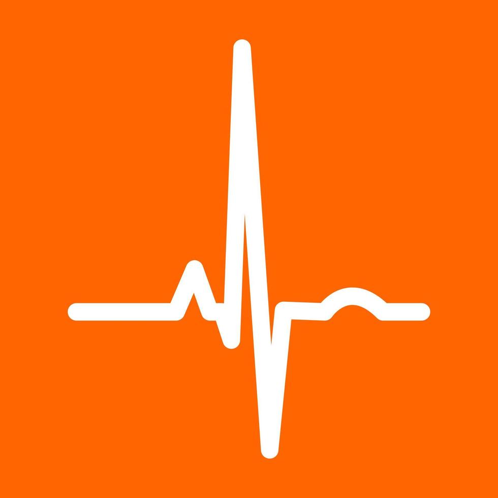 ritmo cardíaco ekg icono blanco. vector