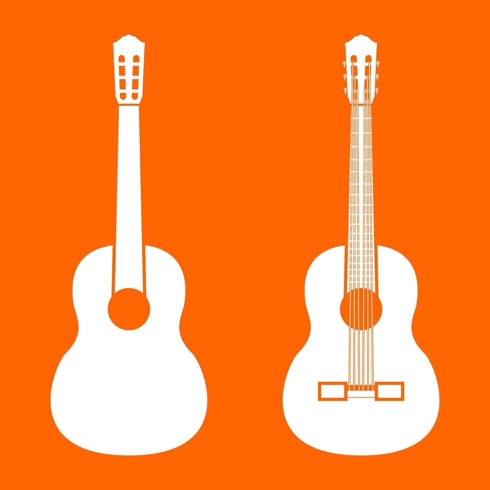 Guitar white icon . vector