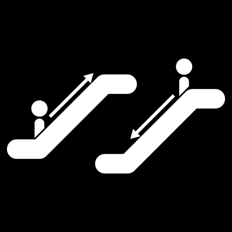 Escalator it is white icon . vector