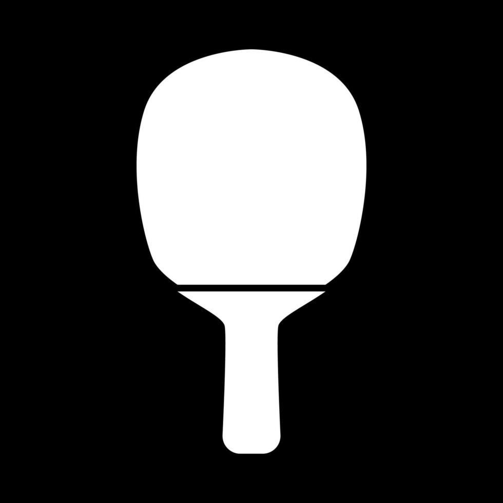 cohete de tenis de mesa es icono blanco. vector