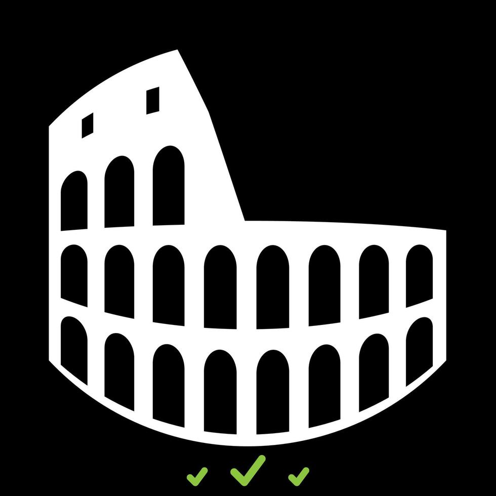 Coliseum it is white icon . vector