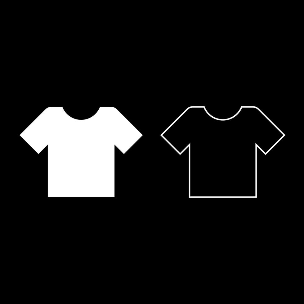 T-shirt icon set white color illustration flat style simple image vector