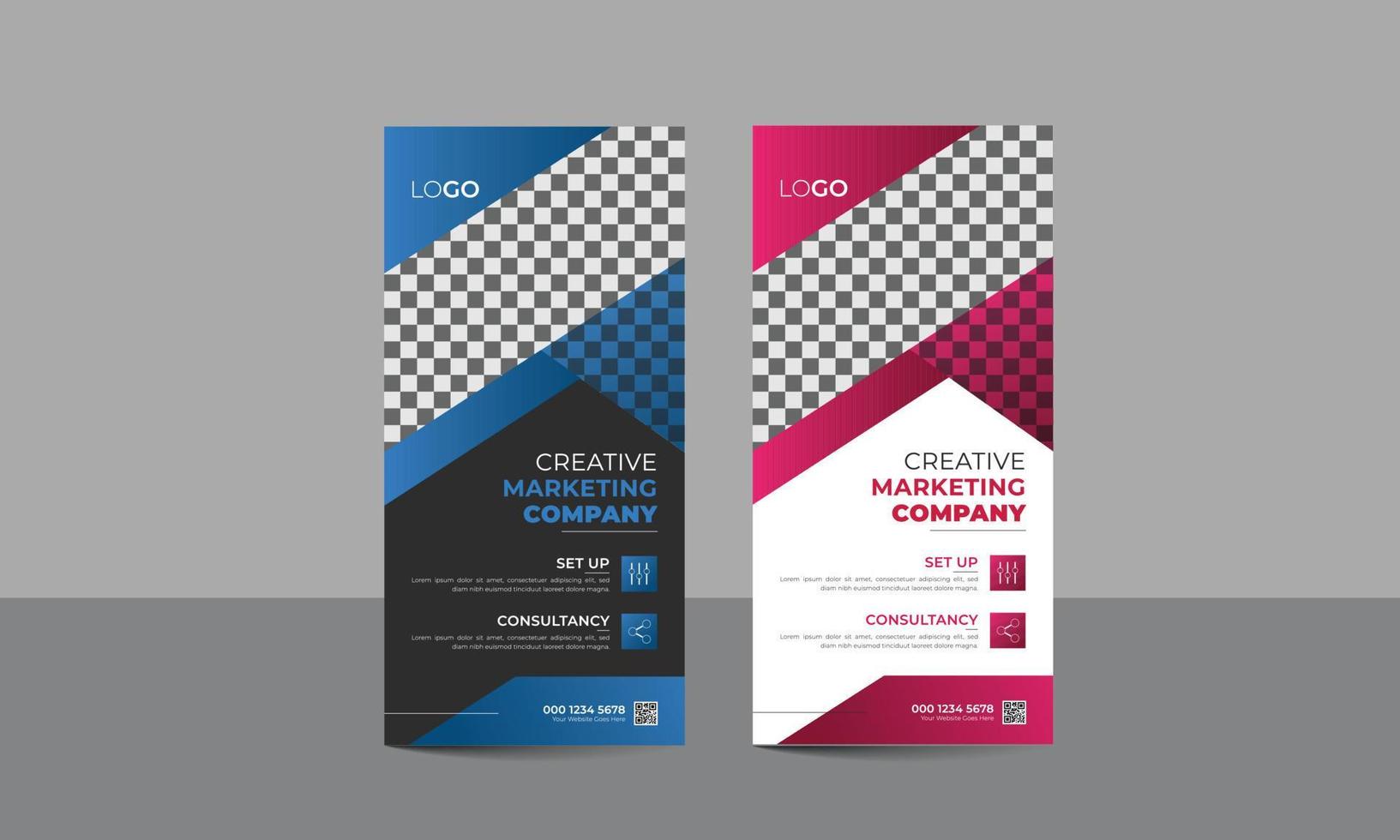 Business dl flyer or rack card design vector template