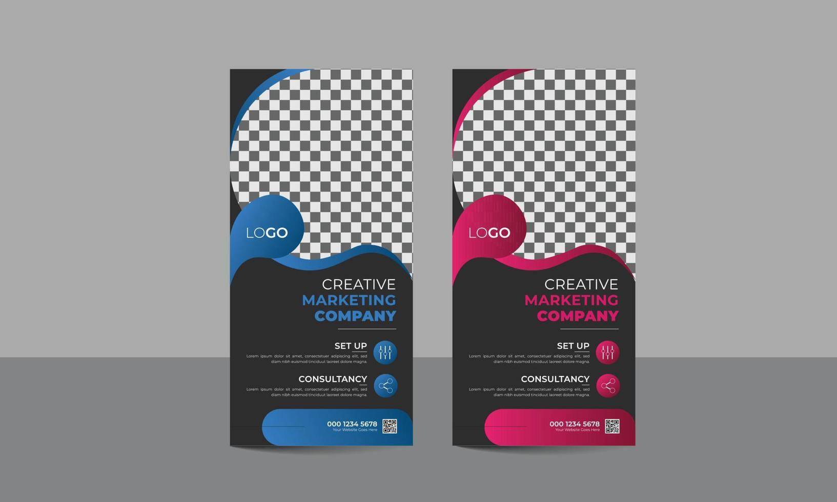 Business dl flyer or rack card design vector template