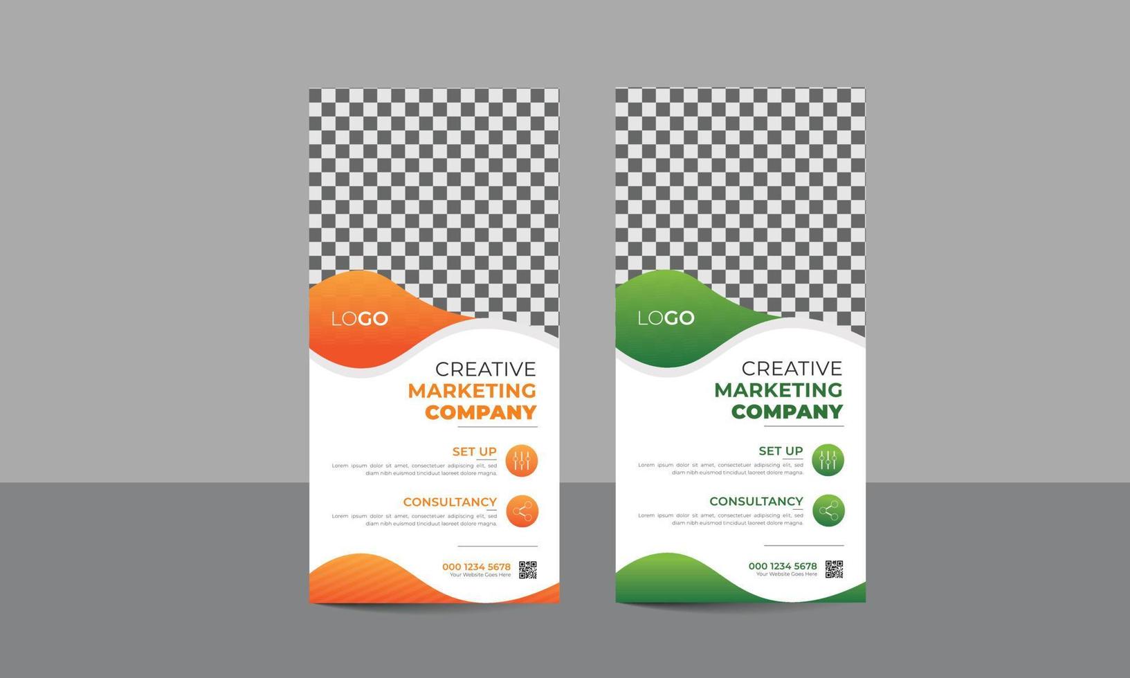 Modern and Creative Dl flyer or rack card design vector template