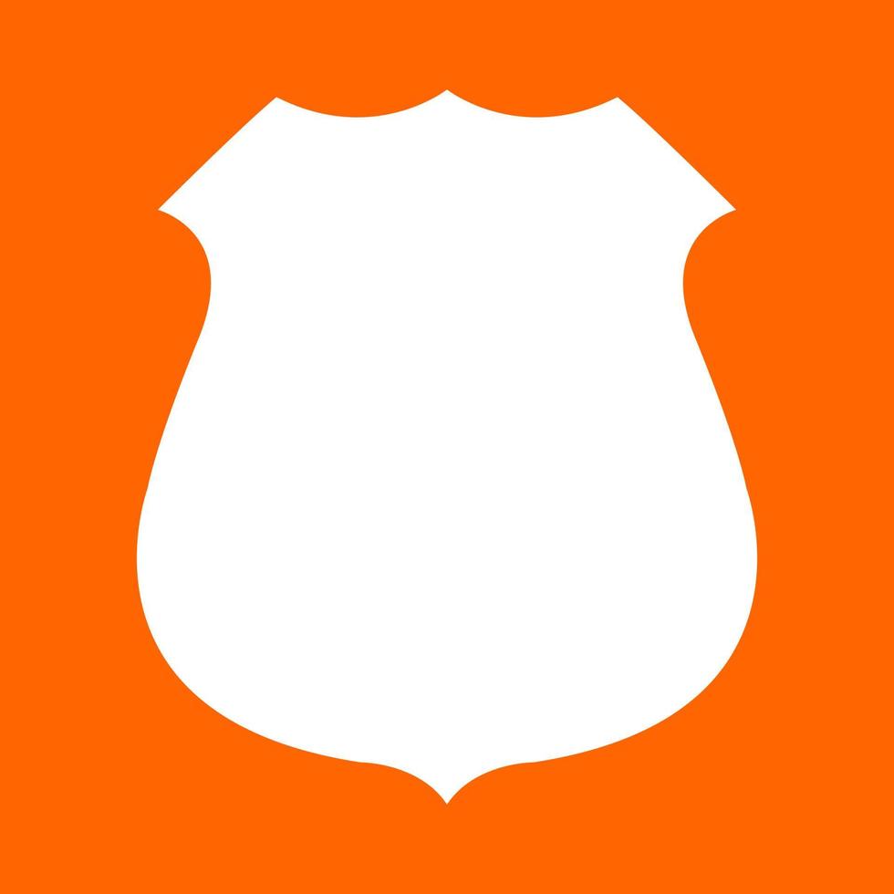 Police badge white icon . vector