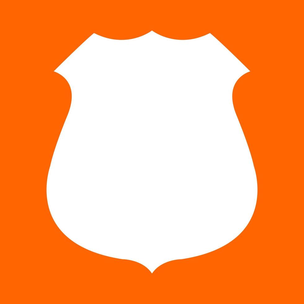 Police badge white icon . vector