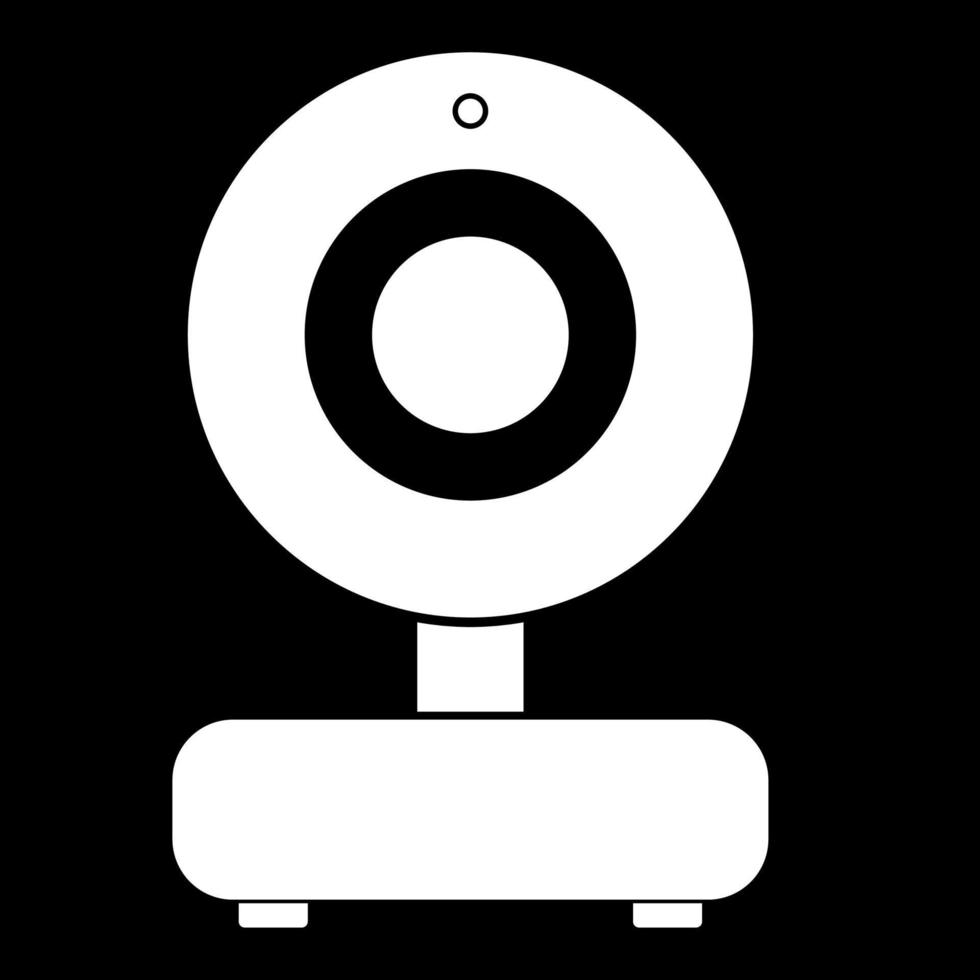 Web camera white color icon . vector