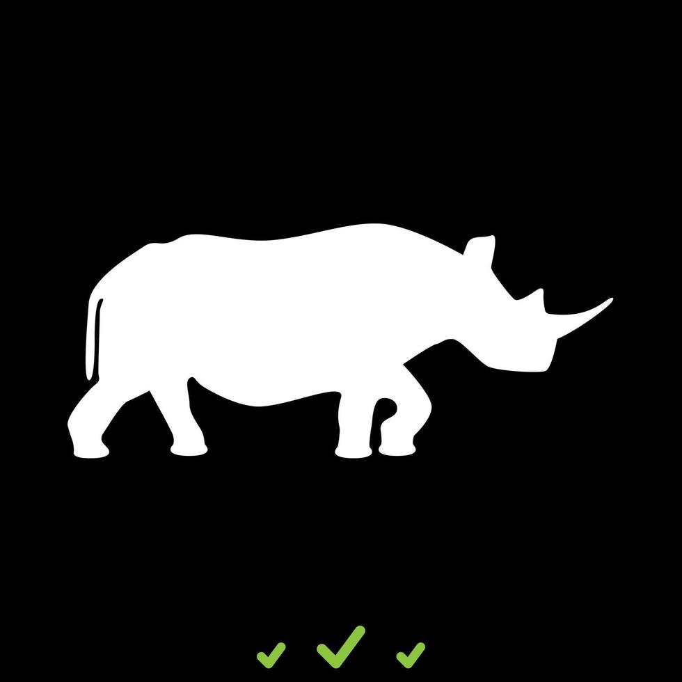 Rhinoceros it is white icon . vector