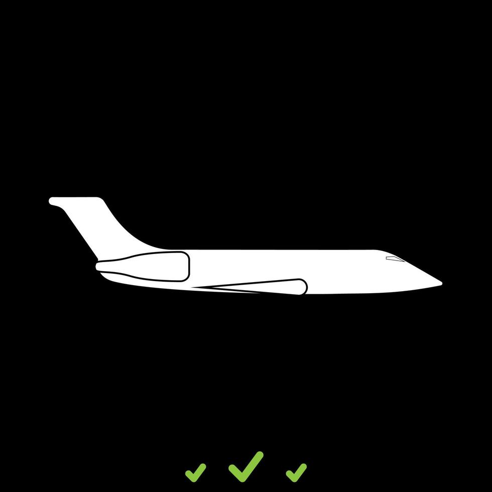 Private airplane it is white icon . vector