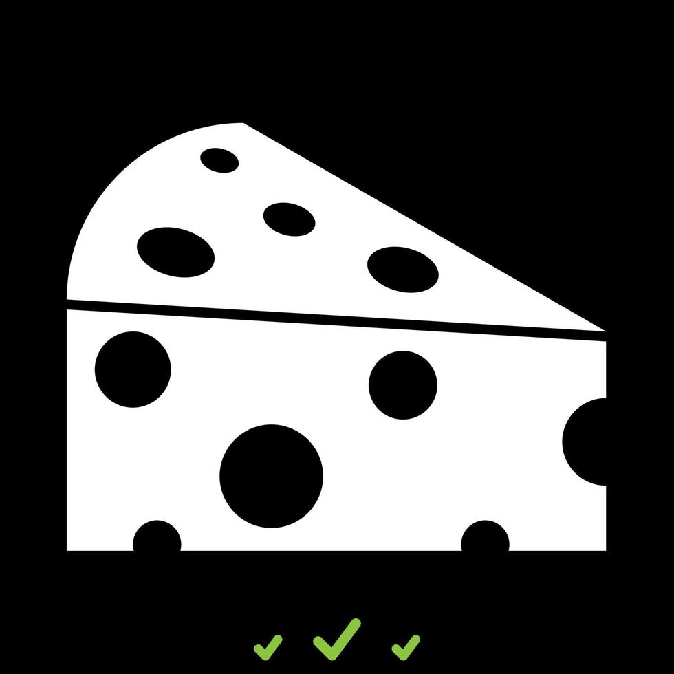 Piece cheese it is white icon . vector