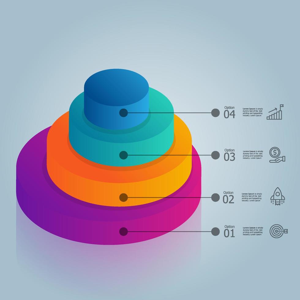 pyramid isometric infographic presentation vector