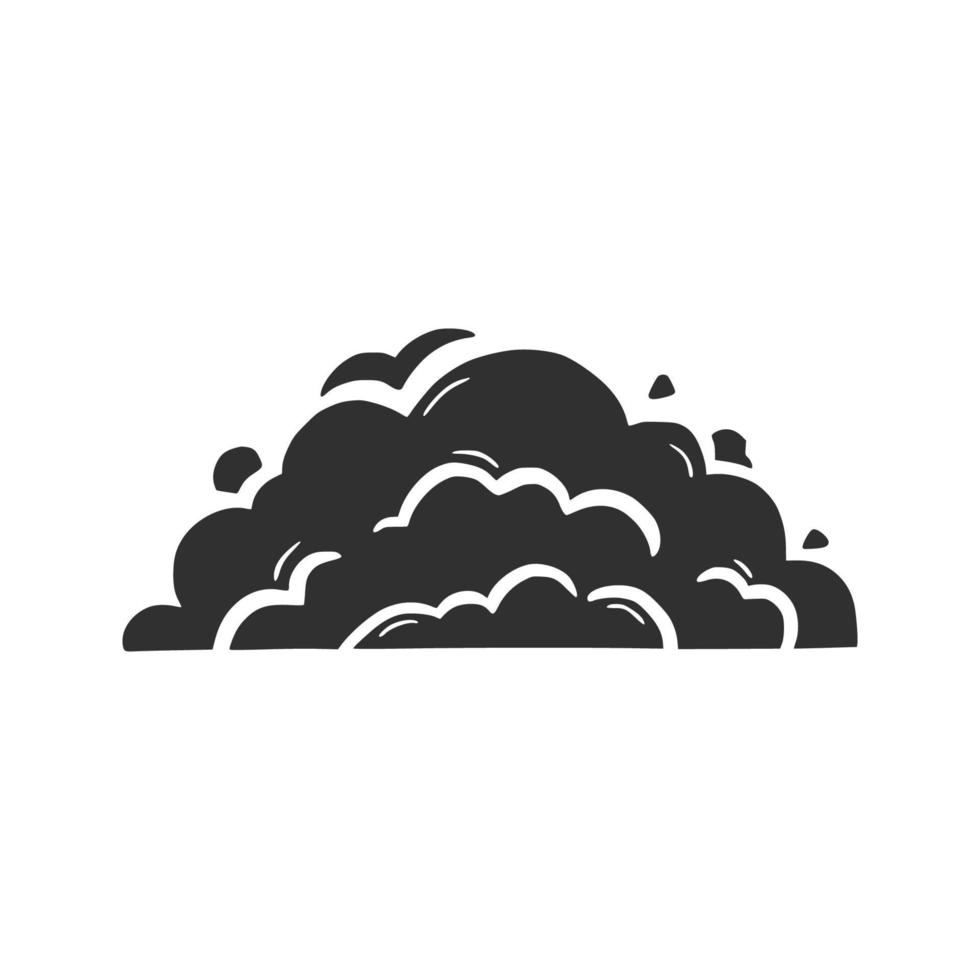 Hand drawn explosion cloud, splash smoke vector