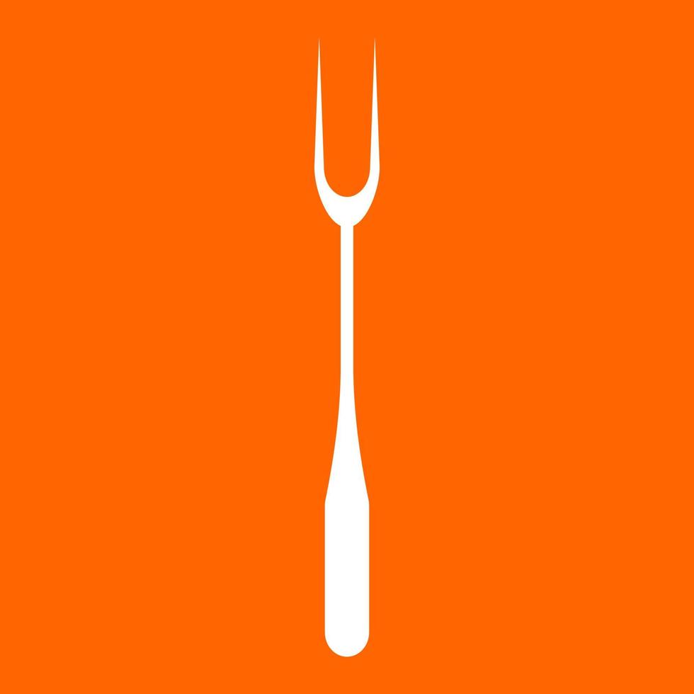 Large Fork white icon . vector