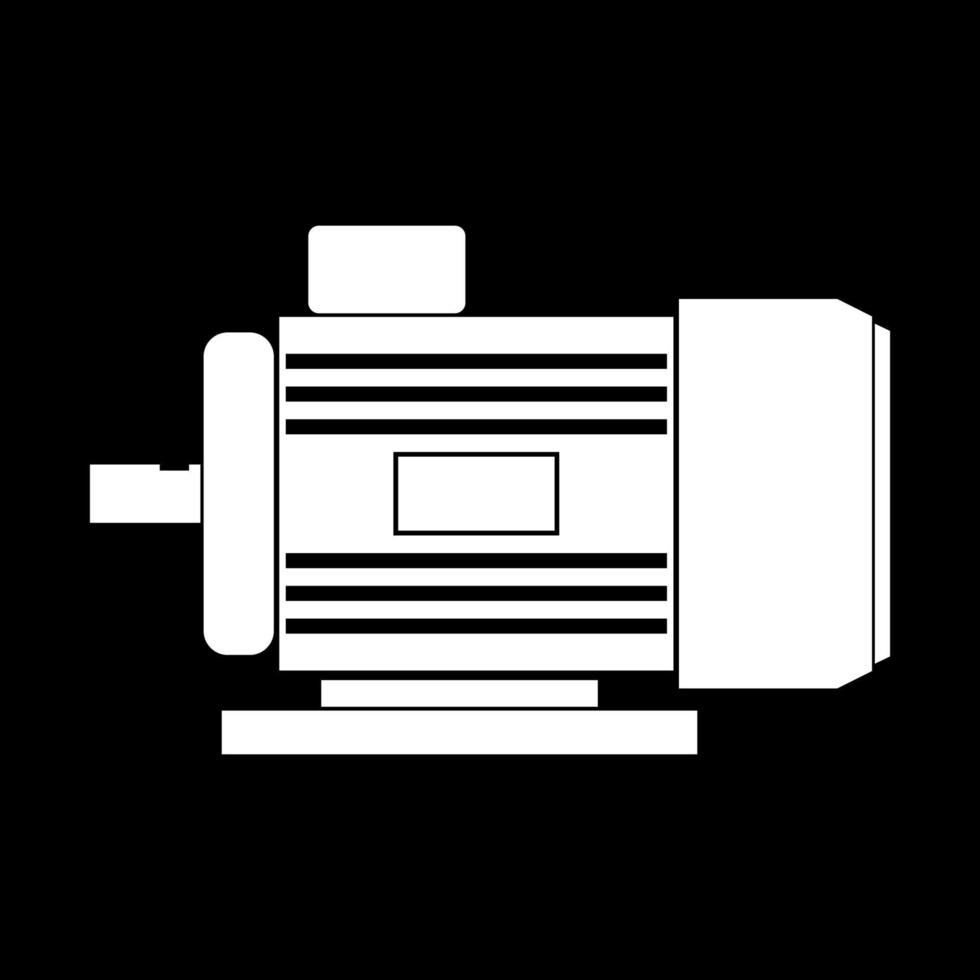 Electric motor white color icon . vector