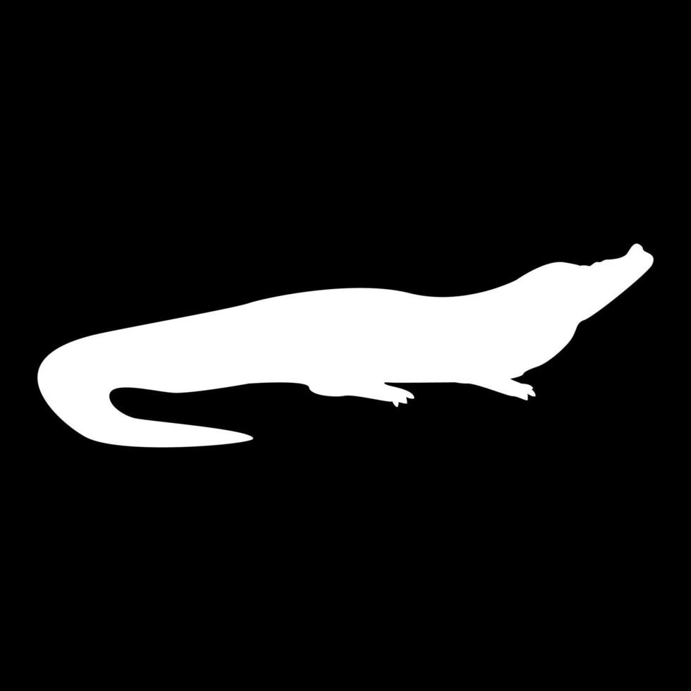 Crocodile it is white icon . vector