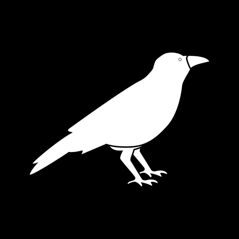 cuervo es icono blanco. vector