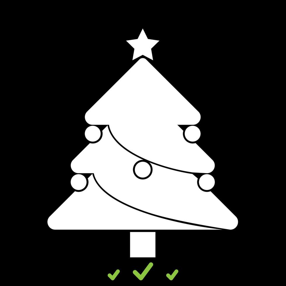 árbol de navidad es icono blanco. vector