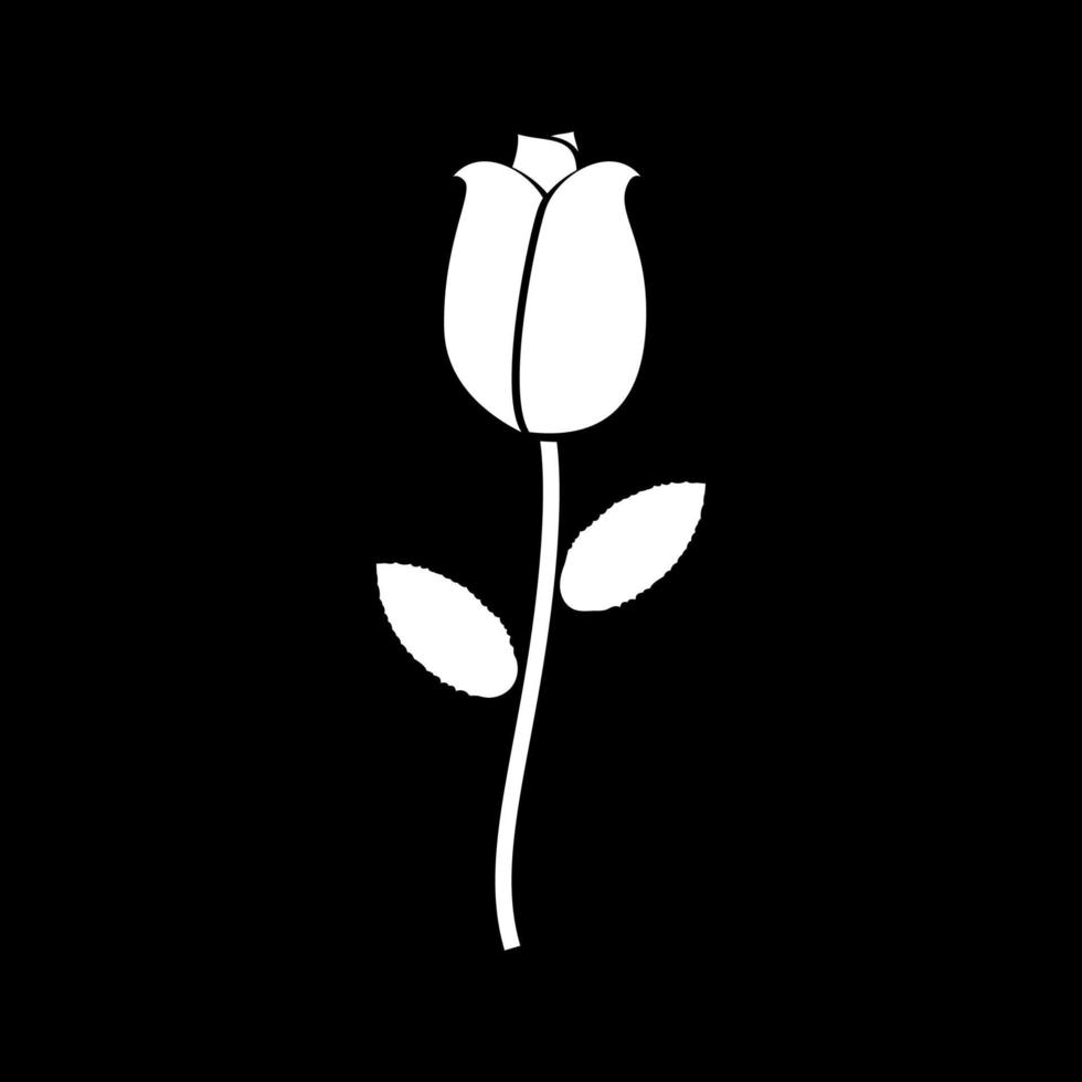Rose white color icon . vector