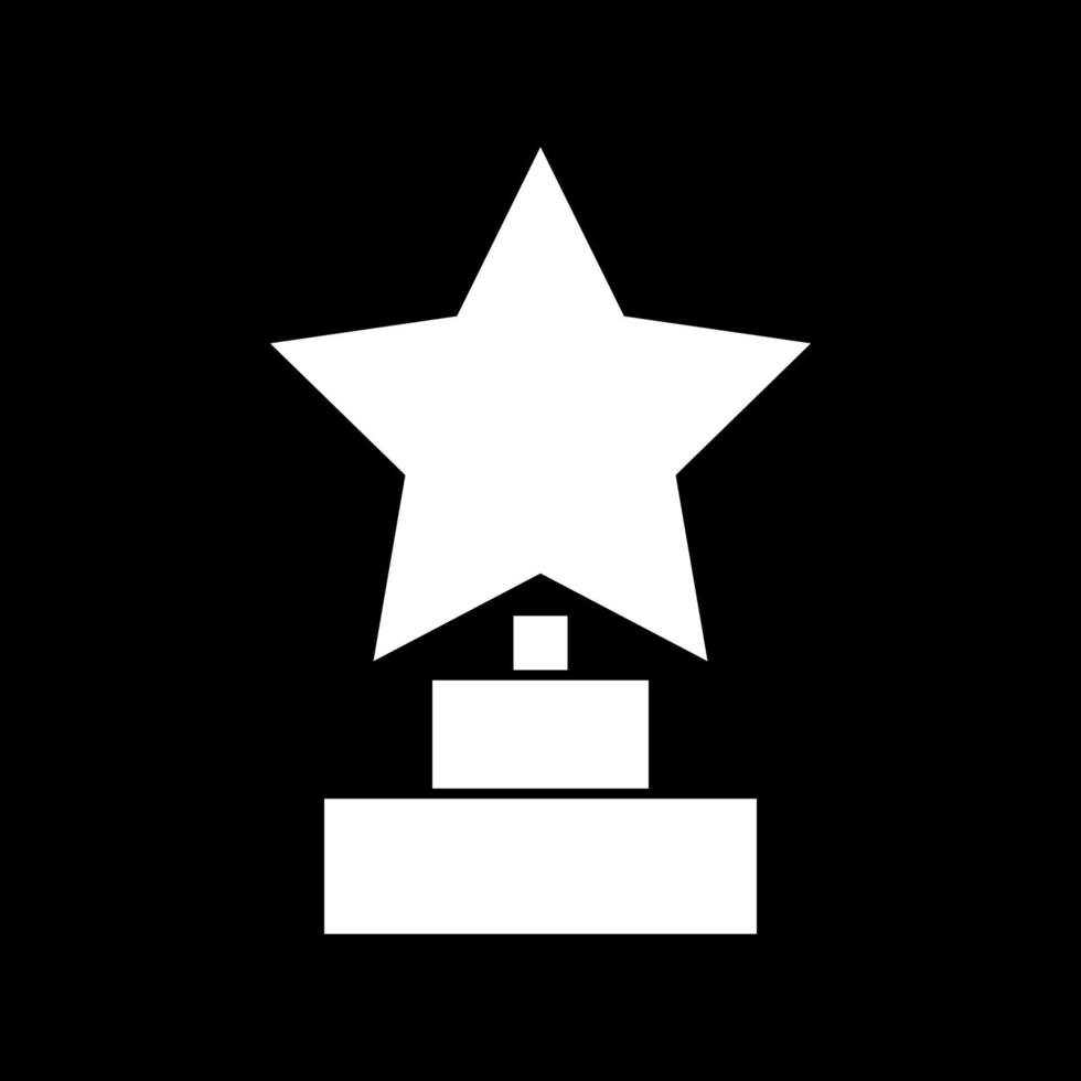 El premio al ganador de la estrella del trofeo es un icono blanco. vector