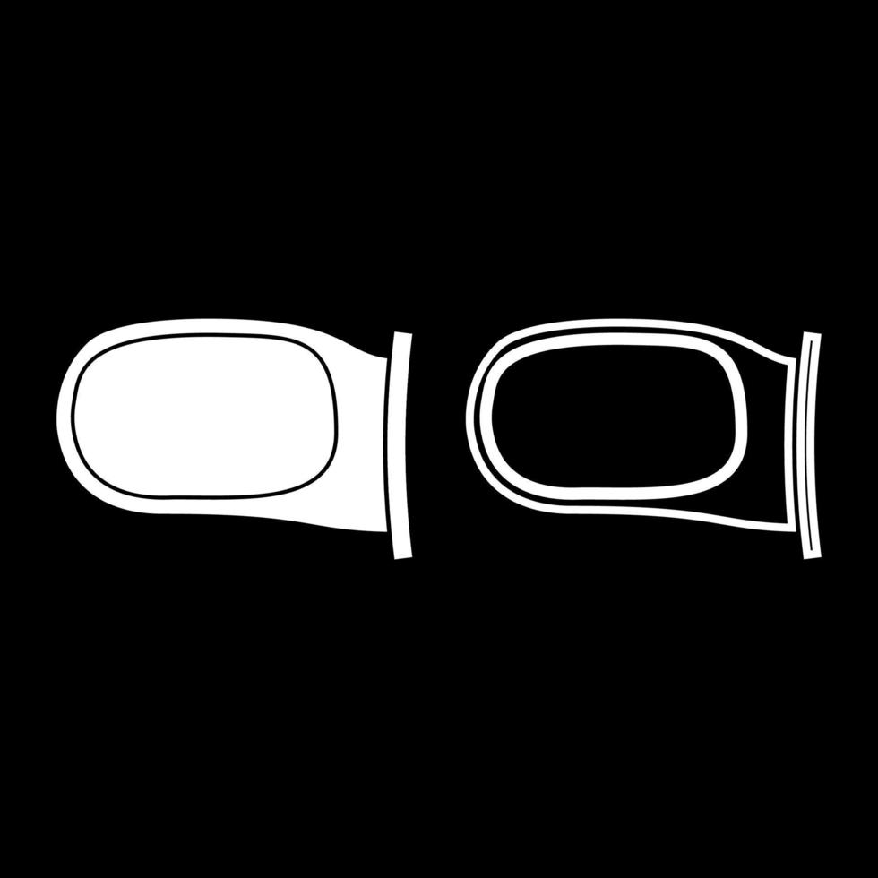 Back side mirror icon set white color illustration flat style simple image vector