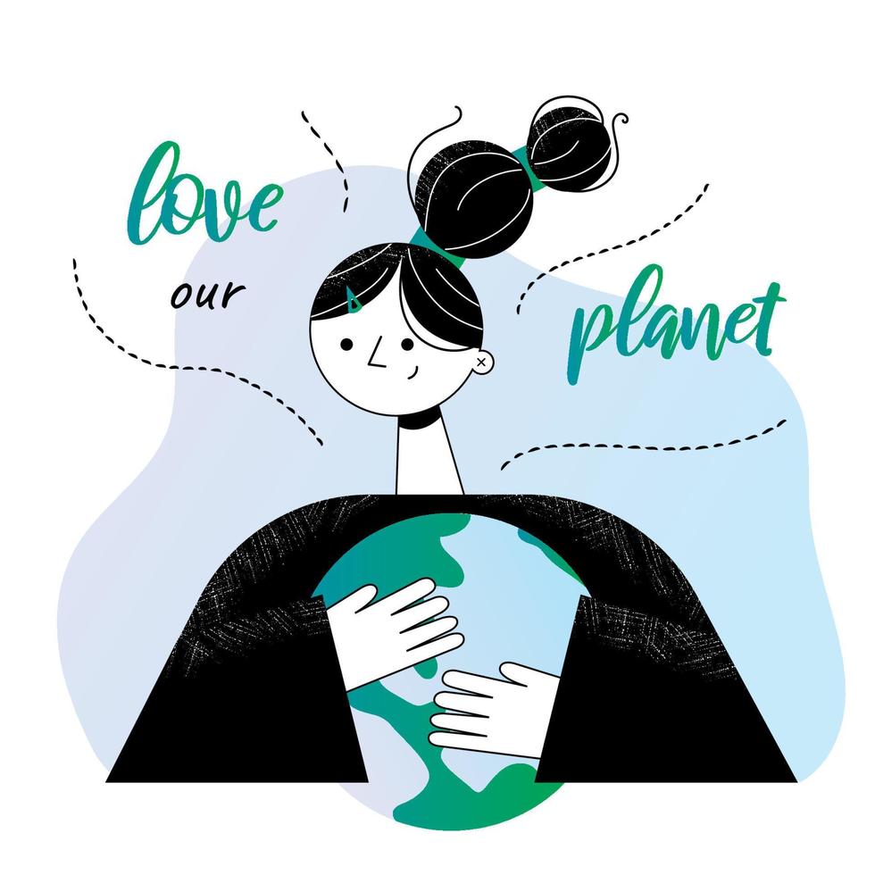 The concept of caring for the planet vector