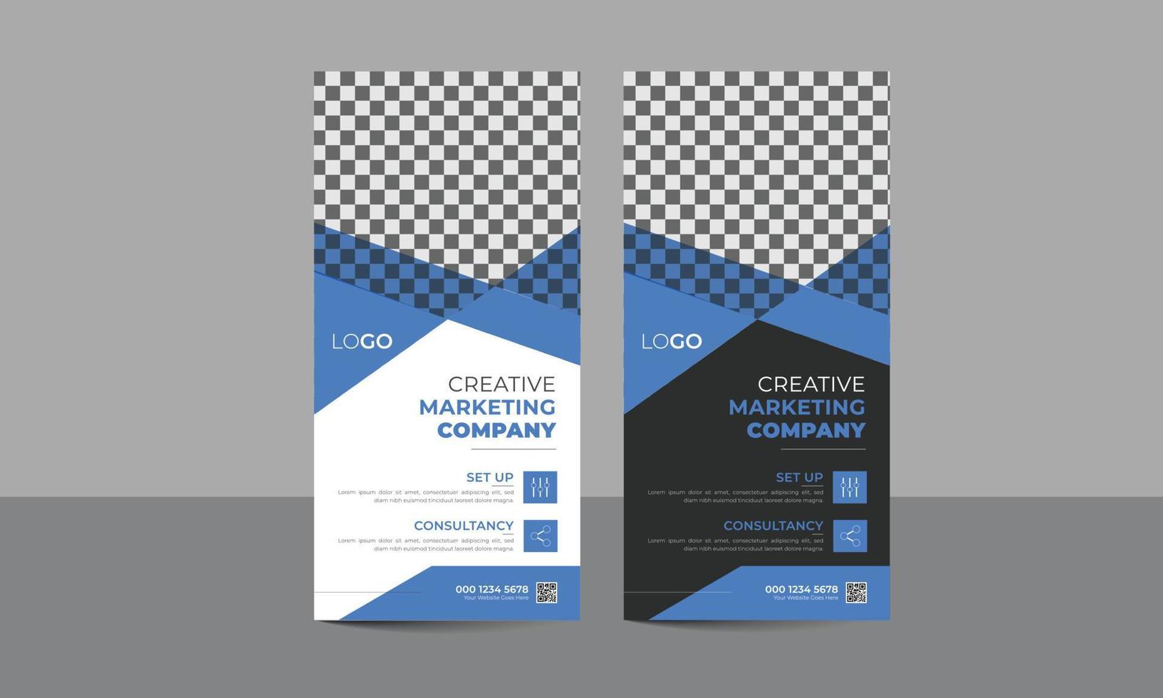 Modern and Creative Business Dl flyer or rack card design vector template