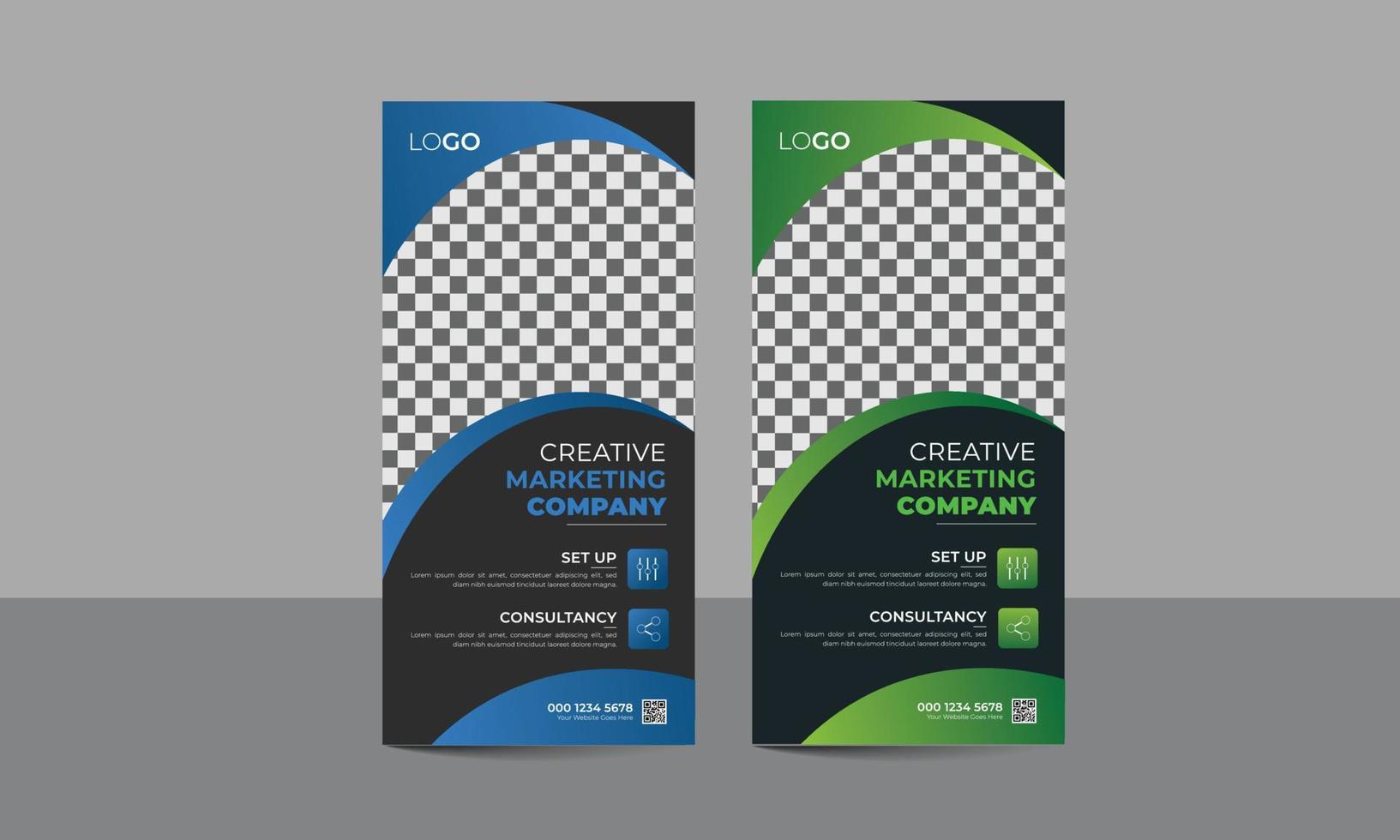Modern and Creative Dl flyer or rack card design vector template